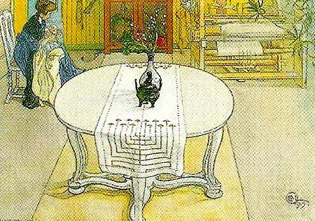 Carl Larsson suzanne med gunlog-suzanne och gunlog Spain oil painting art